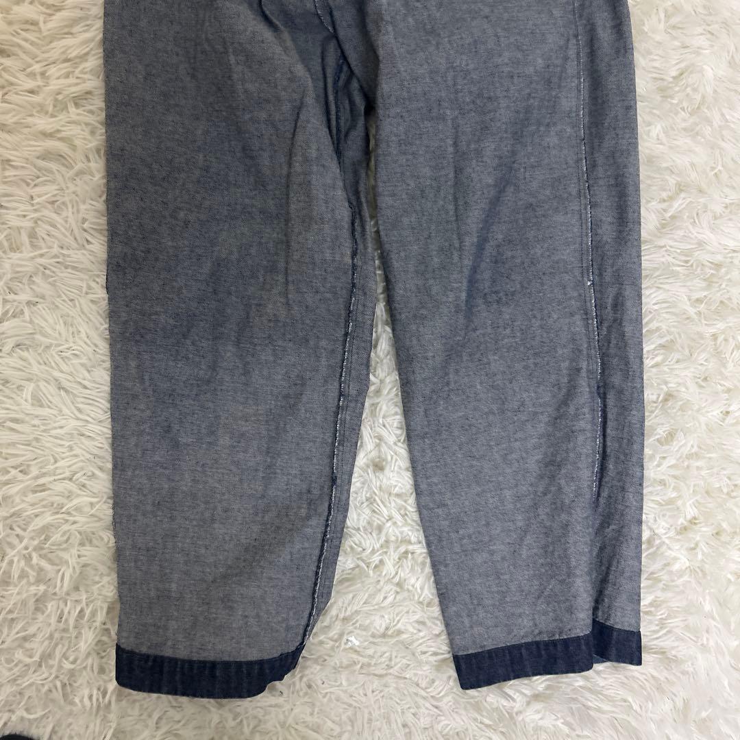 【未使用級】かぐれ　コットンデニムイージーパンツ　インディゴ　ゆったり