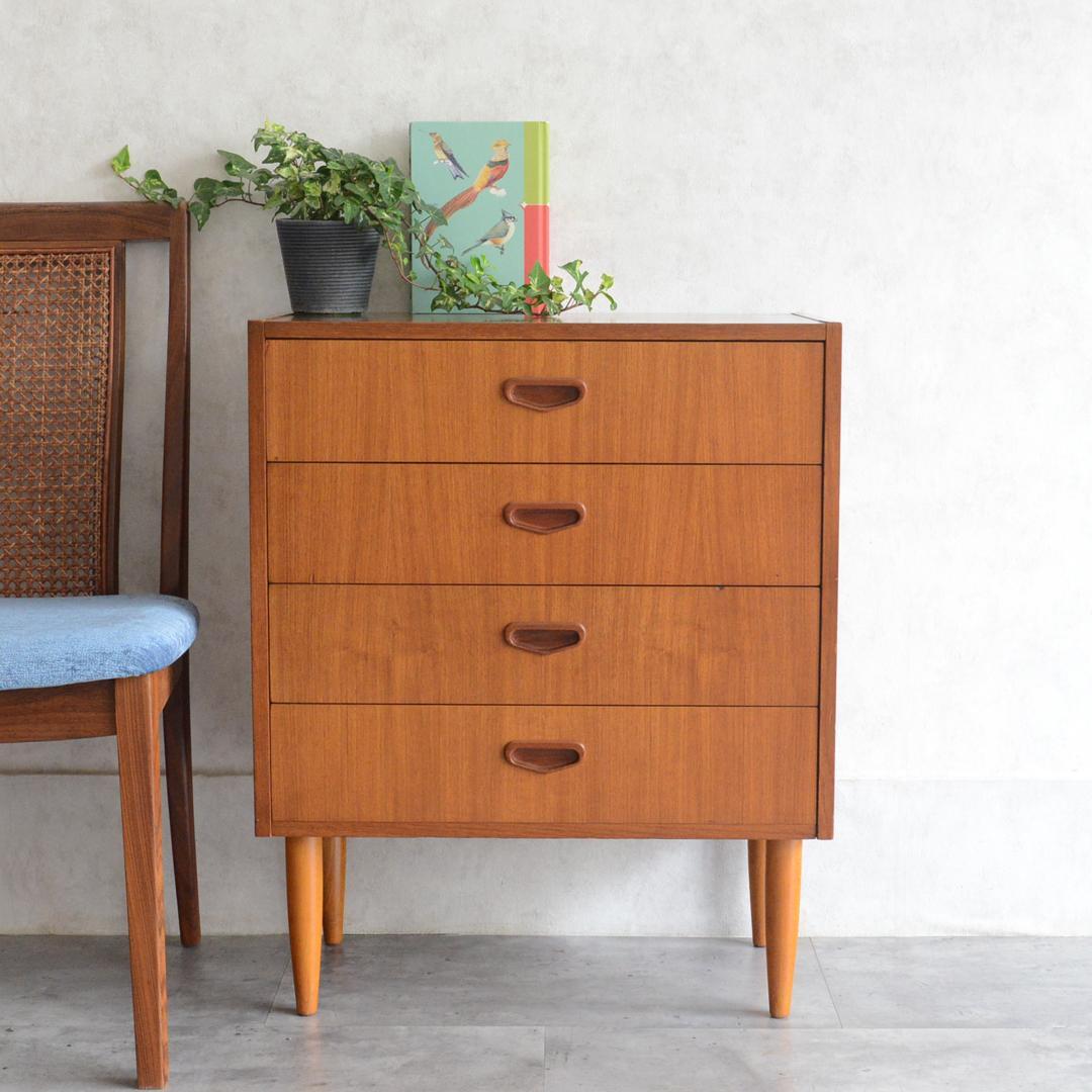 ミサ　デンマーク 北欧ヴィンテージ ４段チェスト 北欧家具 コンパクト