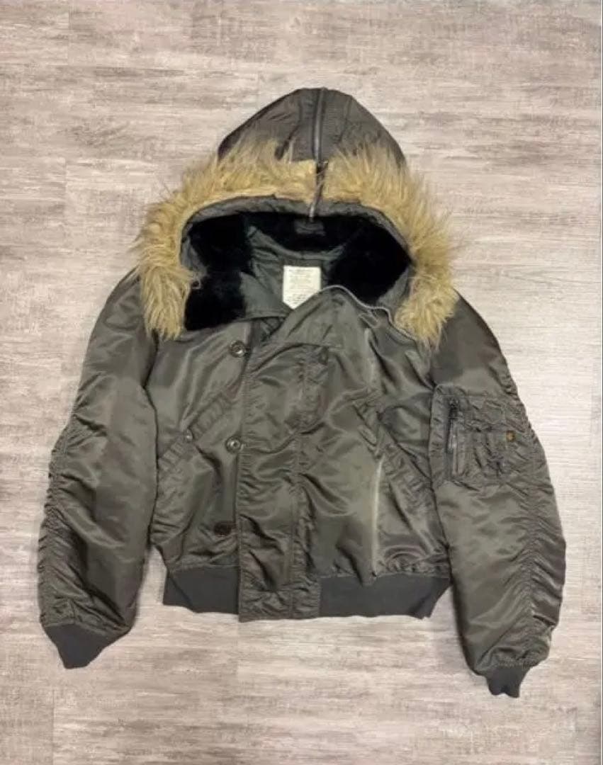 90s ヴィンテージ alpha n-2b フライトジャケット ファー 短丈