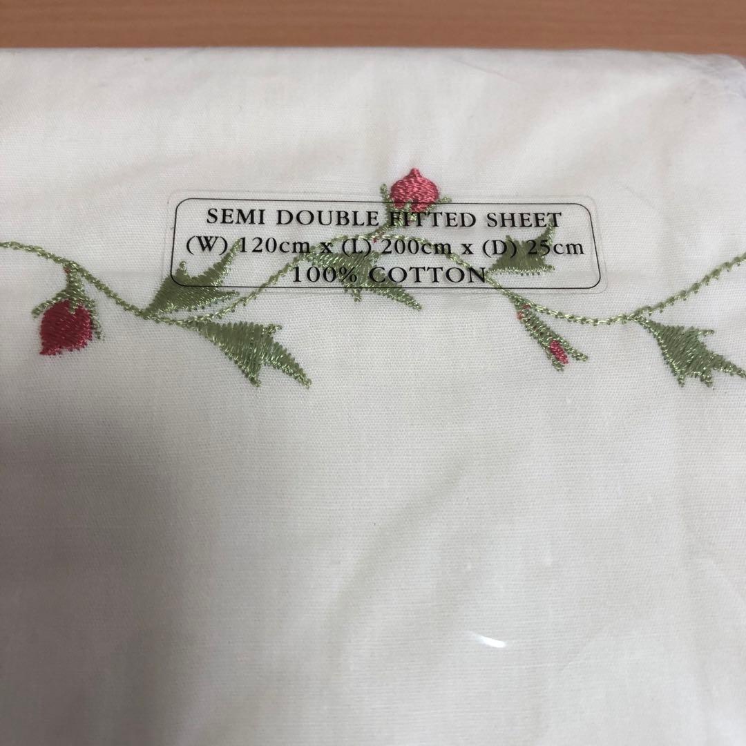 ローラアシュレイ フィディッドシーツ セミダブル オードリー/スカーレット