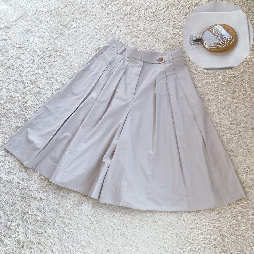 美品　ヴィヴィアンウエストウッド　ロゴボタン　タックキュロットスカート　2