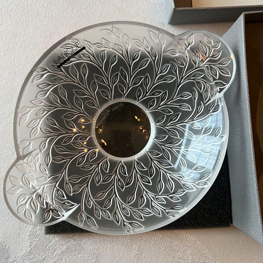 【ラリック】 フランス　Lalique クリスタル ボウル　小物入　小皿　箱付