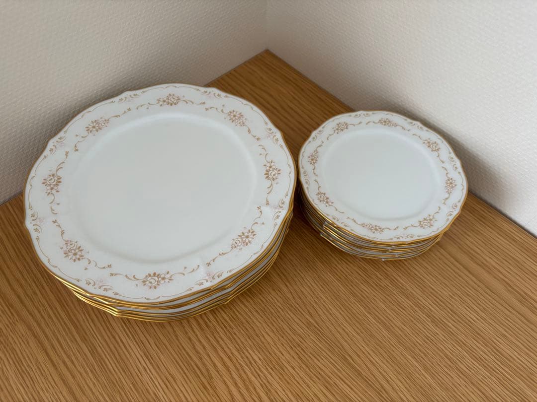 ノリタケダイヤモンドコレクションプレート大・小6客セットLUXURY WHITE