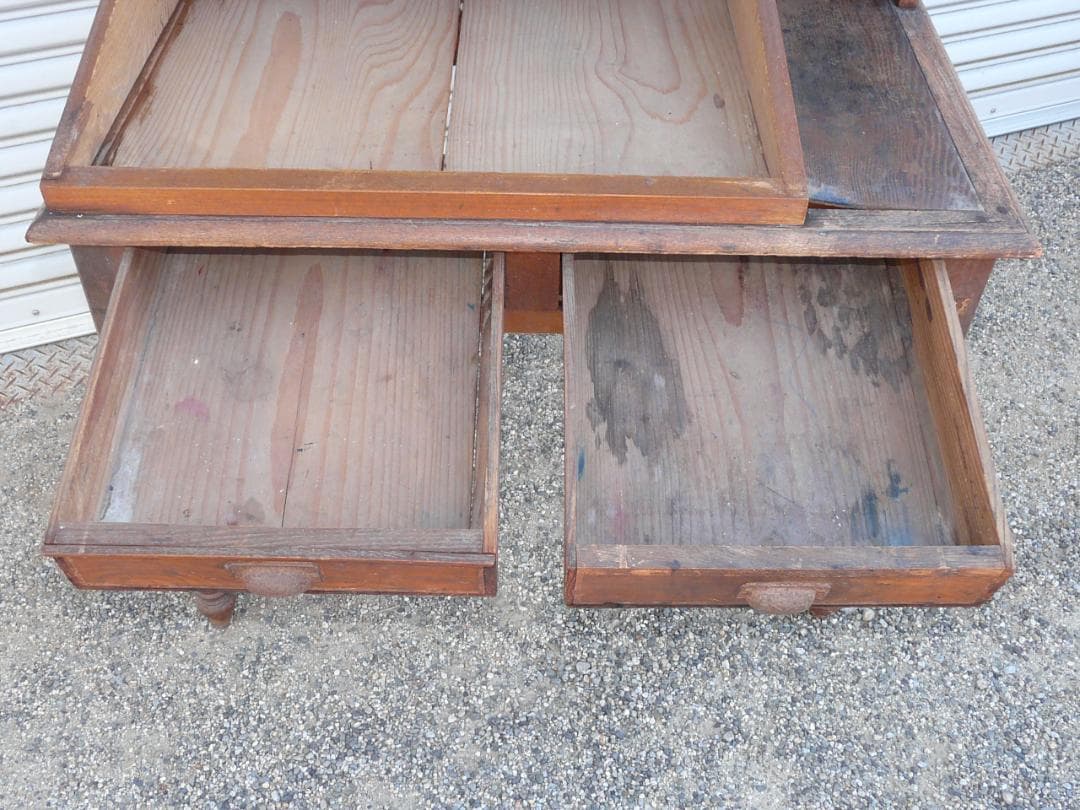 昭和レトロ　帳簿台　ドローイング　アンティーク　机 文机 テーブル 木製　作業台