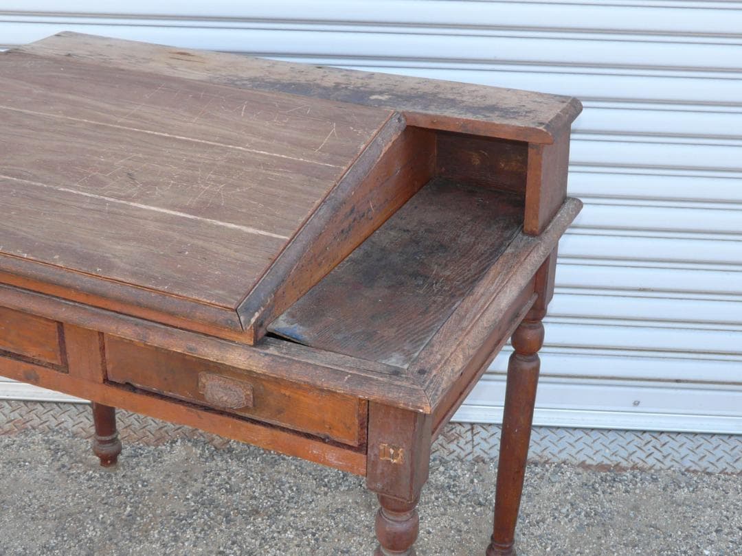 昭和レトロ　帳簿台　ドローイング　アンティーク　机 文机 テーブル 木製　作業台