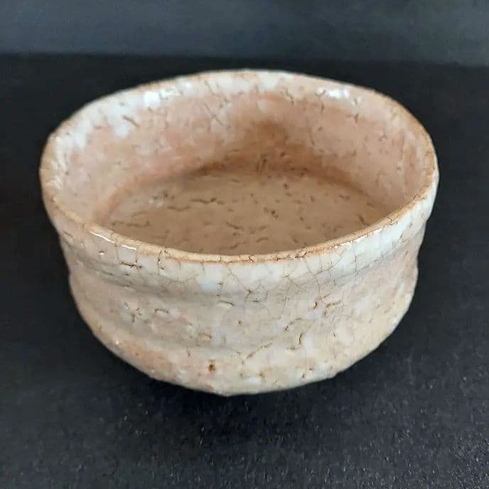 萩焼　抹茶茶碗　茶道具　宇田川聖谷造 　淡いベージュ