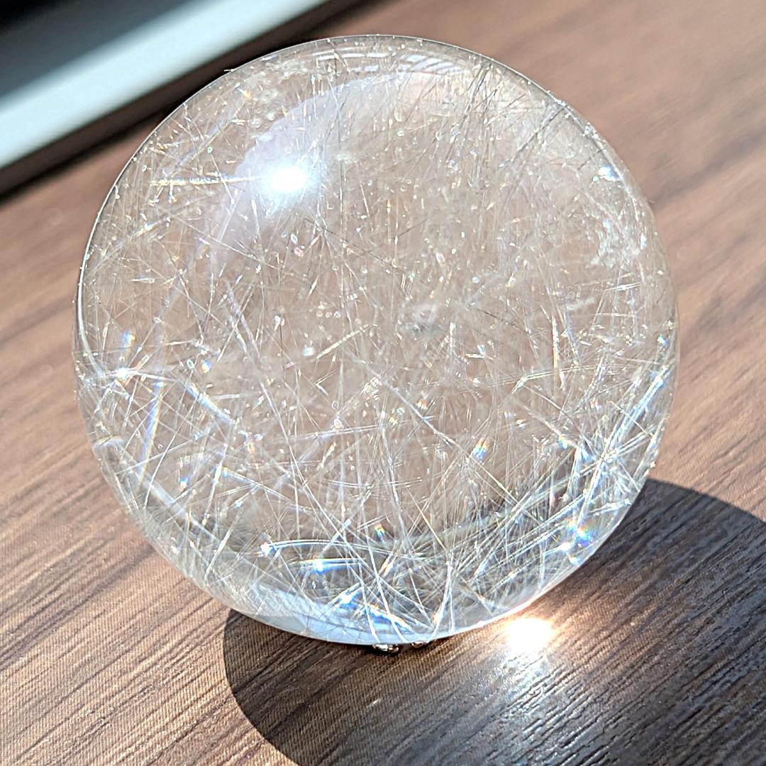 一点物 ルチルクォーツスフィア 33ミリ 台座付 お守り ギフト お年玉 お正月