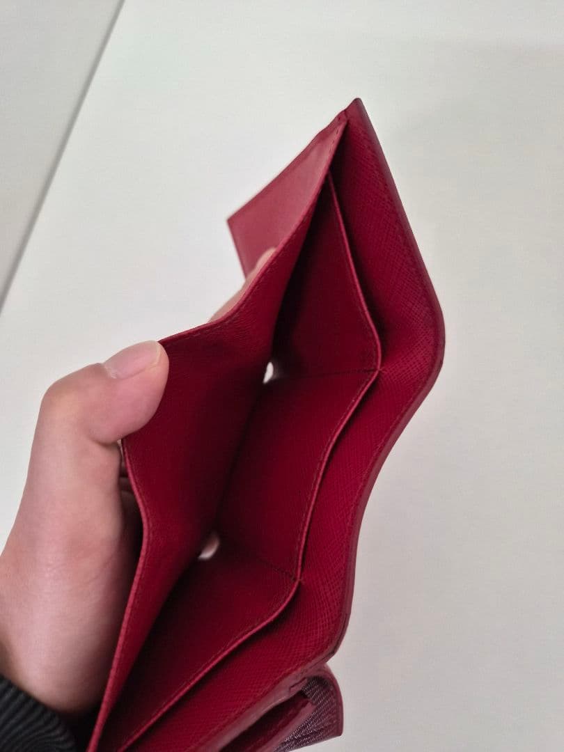 PRADA サフィアーノレザー 三つ折り財布 レッド