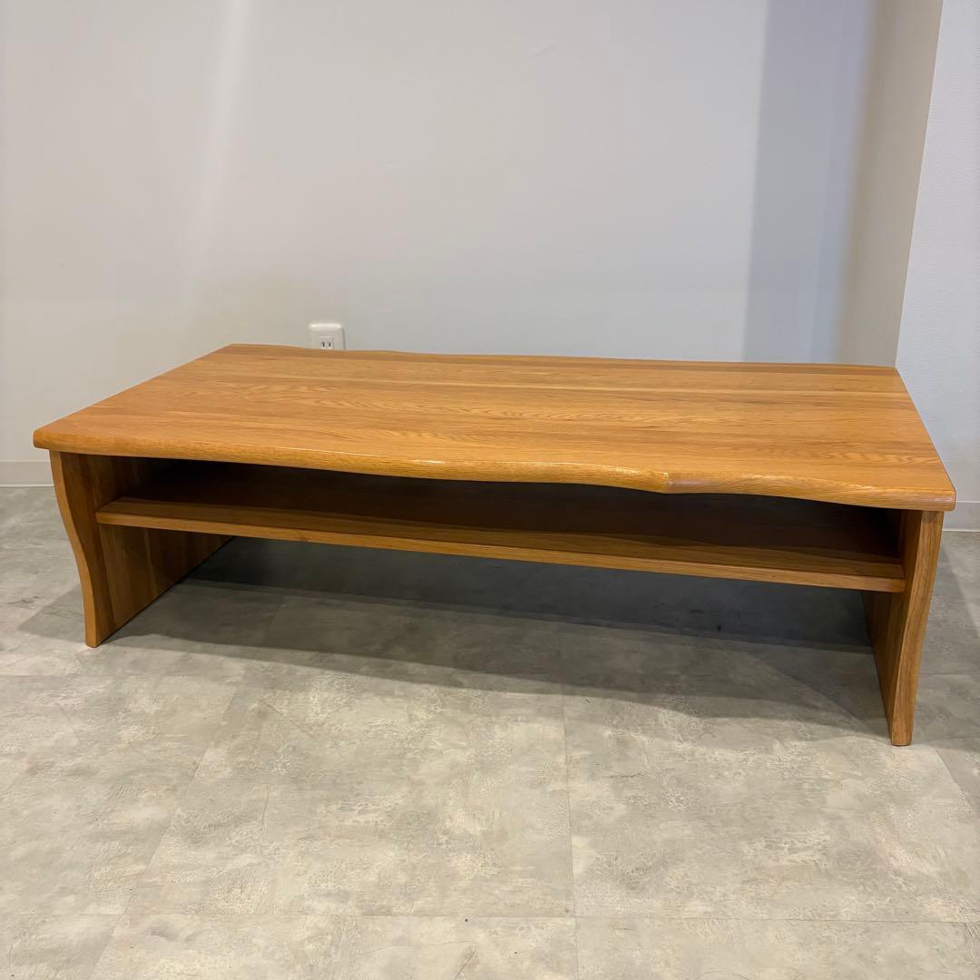 起立木工　ローテーブル　センターテーブル　机　ナラ天然木