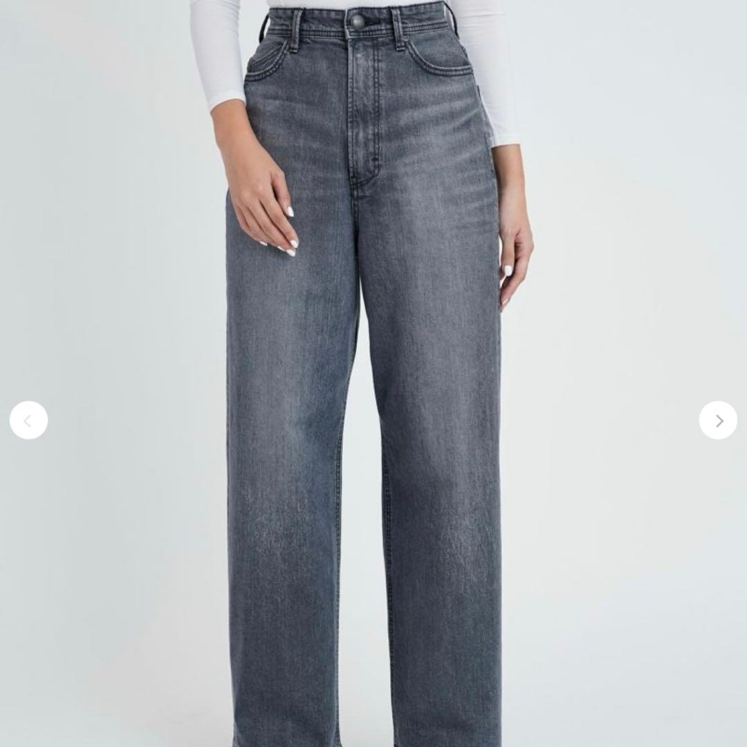 YANUK JOAN ハイウエストワイドストレートデニム　24