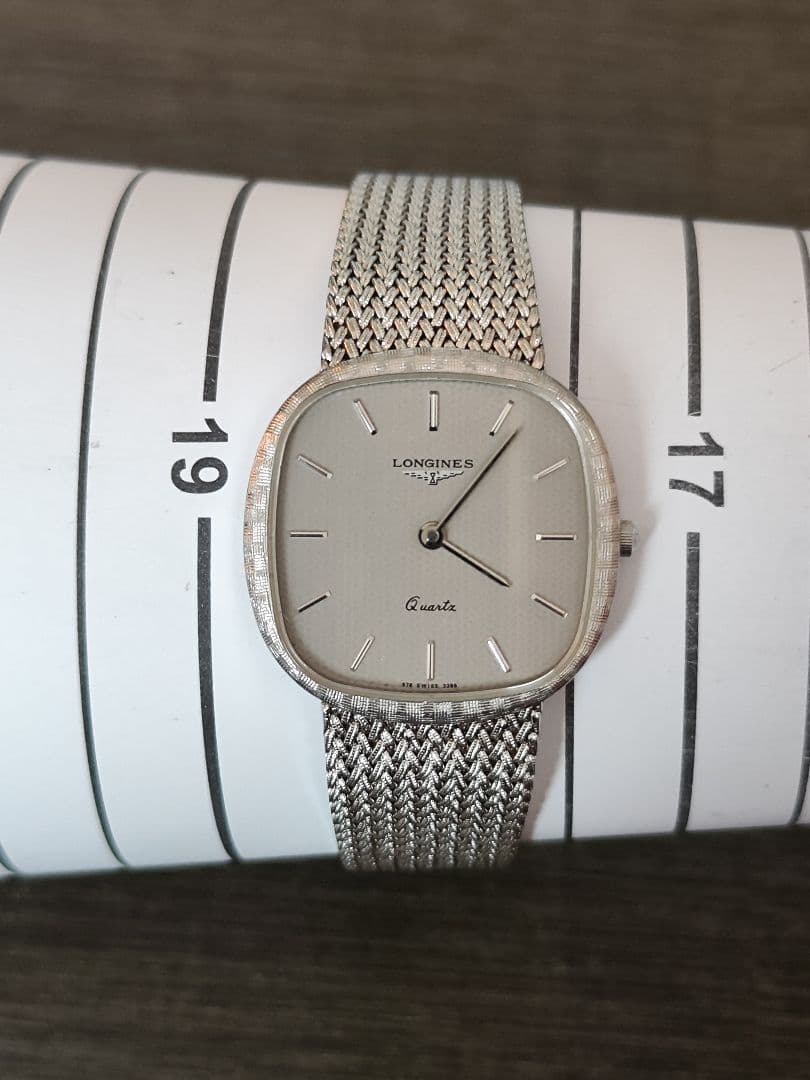 稼働品 ロンジン メンズ腕時計 シルバー文字盤 オリジナルバンド