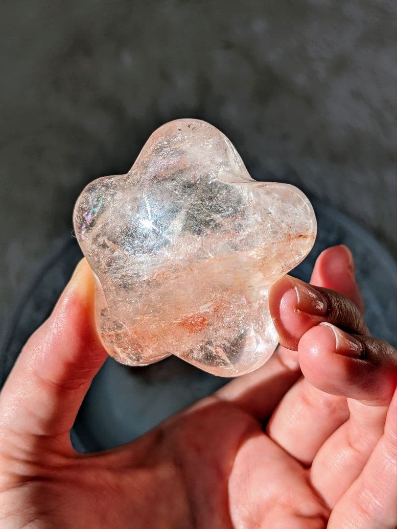 【２個セット価格】　♡ピンクアゼツライト（通称） ピンククォーツ♡ ハート　星