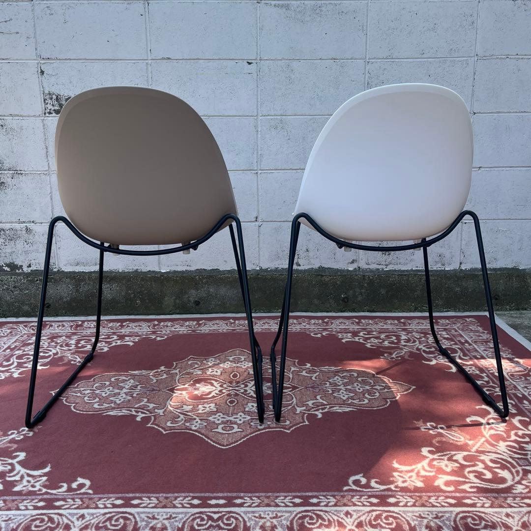 美品2点セット◾️関家具 クラッシュゲート エッグチェア スタッキングチェア 椅子