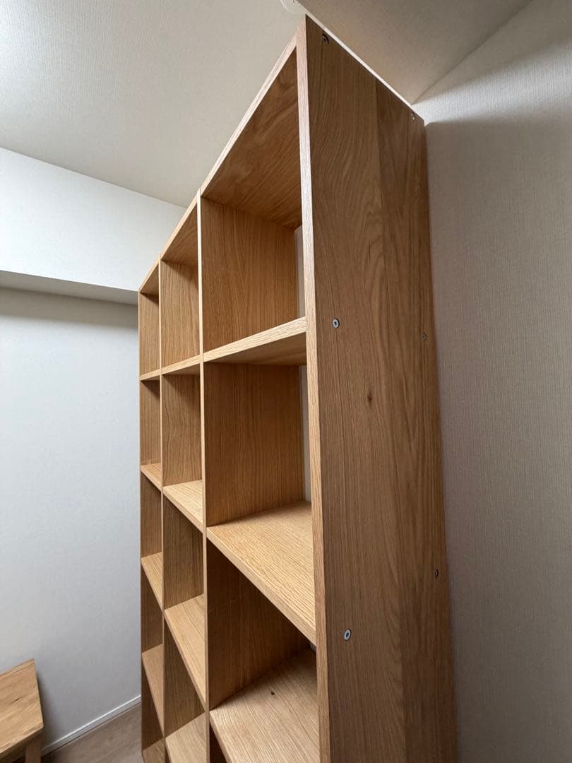 無印　スタッキングシェルフセット・５段×３列・オーク材