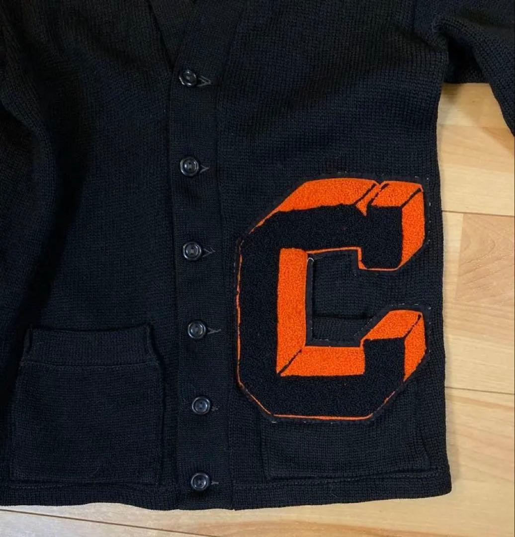 希少　50s roper knitting レタードカーディガン　ブラック　38