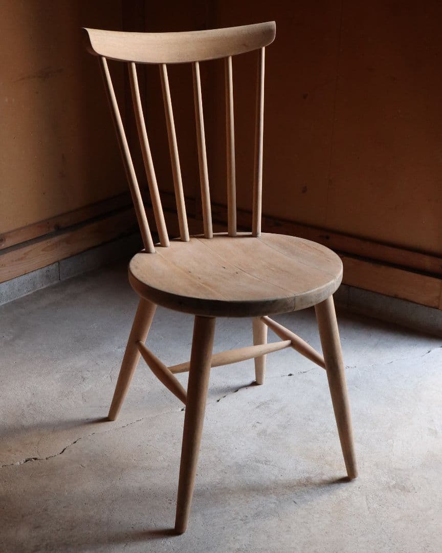 ビーチ材のハイバックチェア　古道具 古家具 アンティークチェア カフェ 洋館