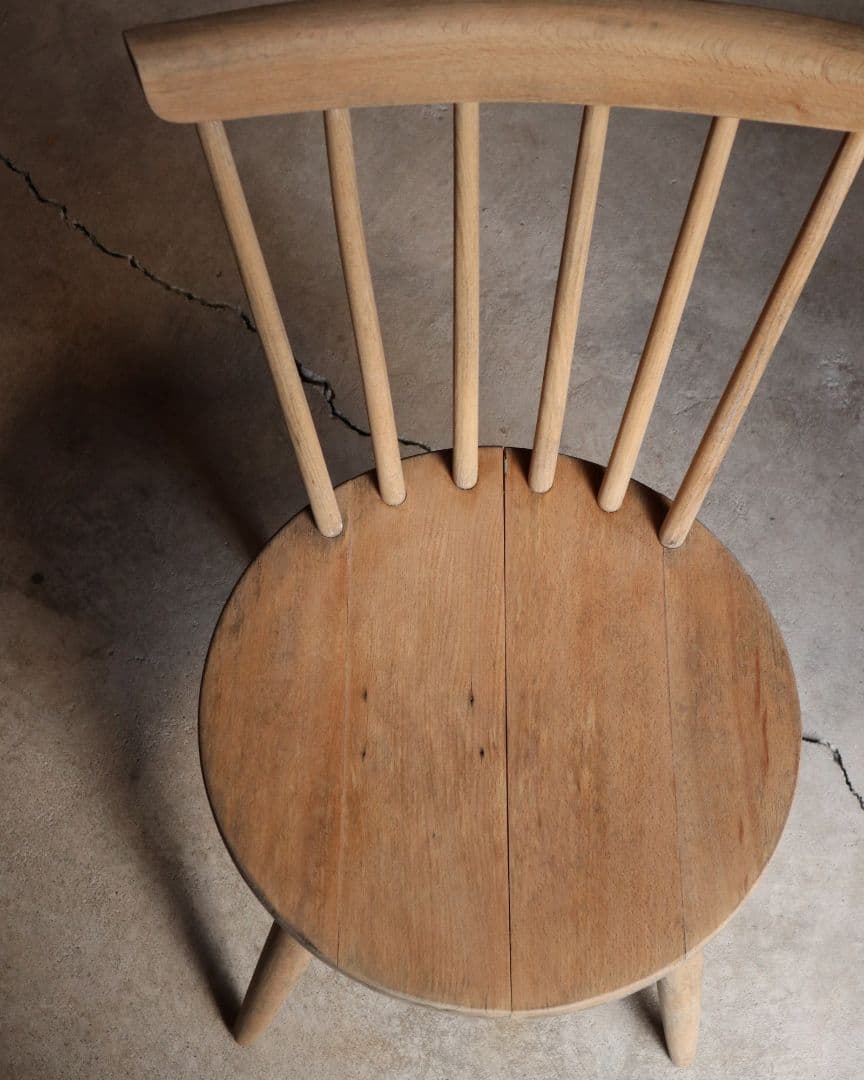 ビーチ材のハイバックチェア　古道具 古家具 アンティークチェア カフェ 洋館