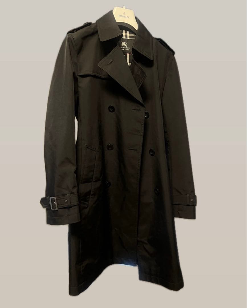 バーバリーブラックレーベル　ブラックトレンチコートBMA20-713-09