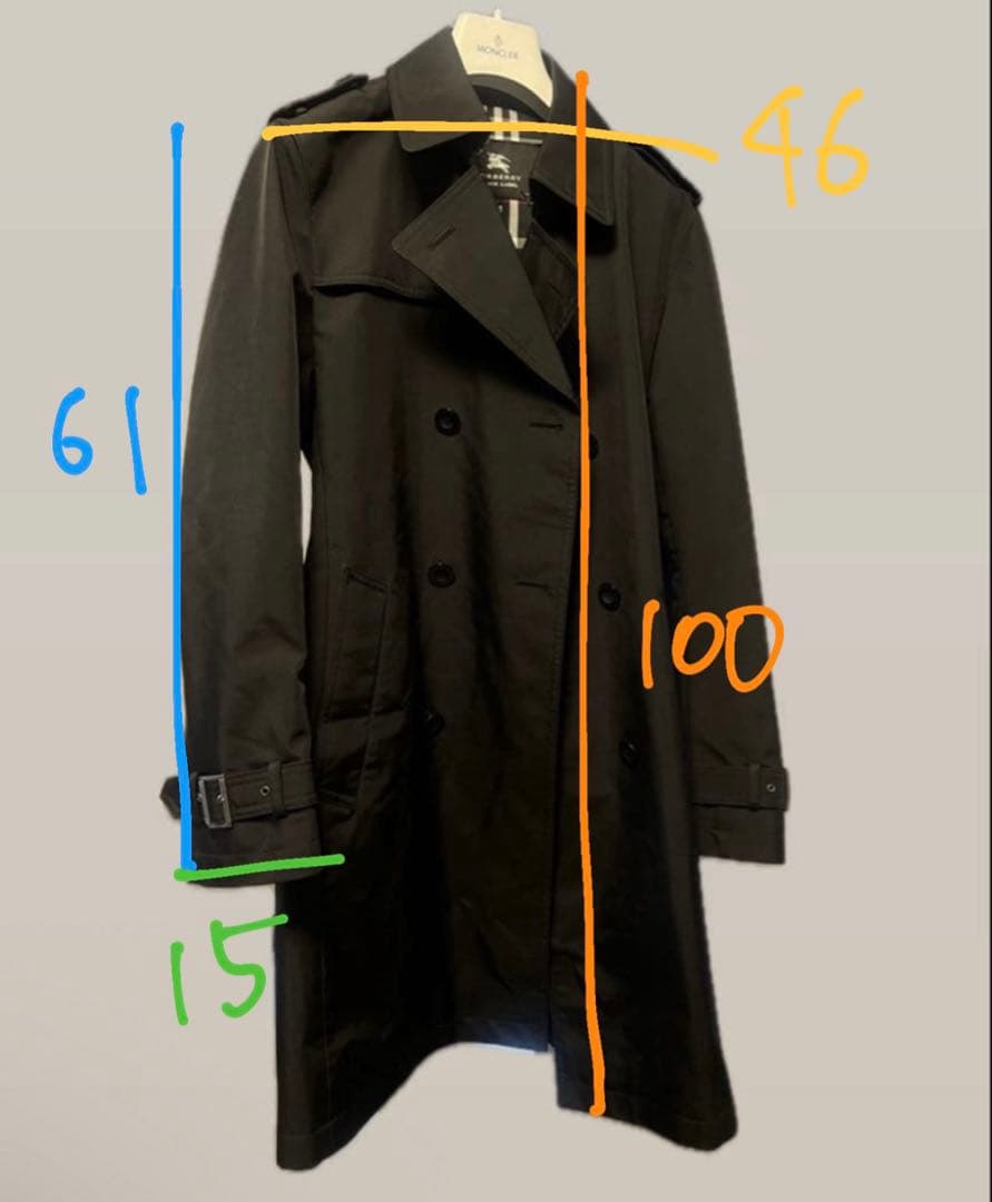 バーバリーブラックレーベル　ブラックトレンチコートBMA20-713-09