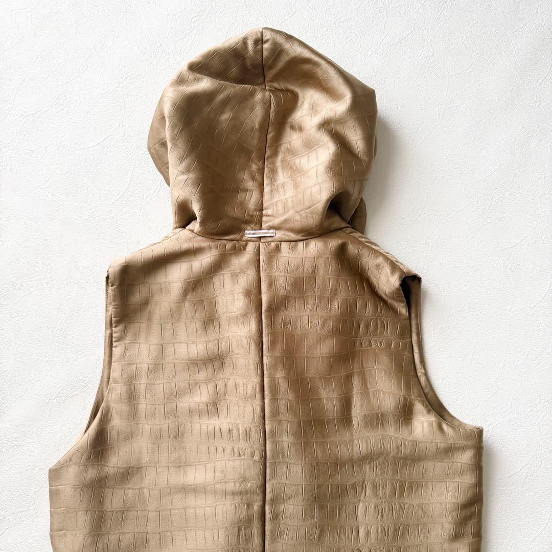 2409Z マックスマーラ クロコ柄 中綿ダウンベスト 大きいサイズ 2XL