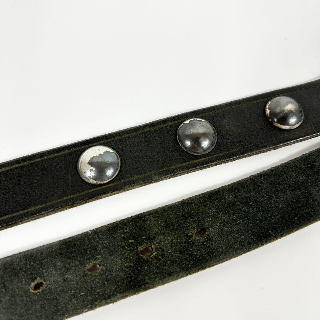 Y's for men レザーベルト 黒 スタッズ シルバー y2k