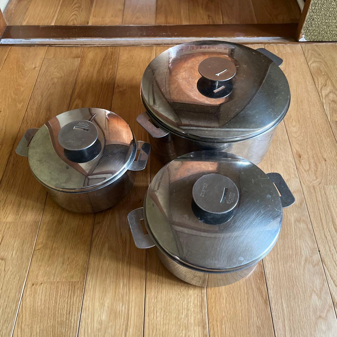 F*5様 クリステル　ステンレス製 両手鍋 3点セット