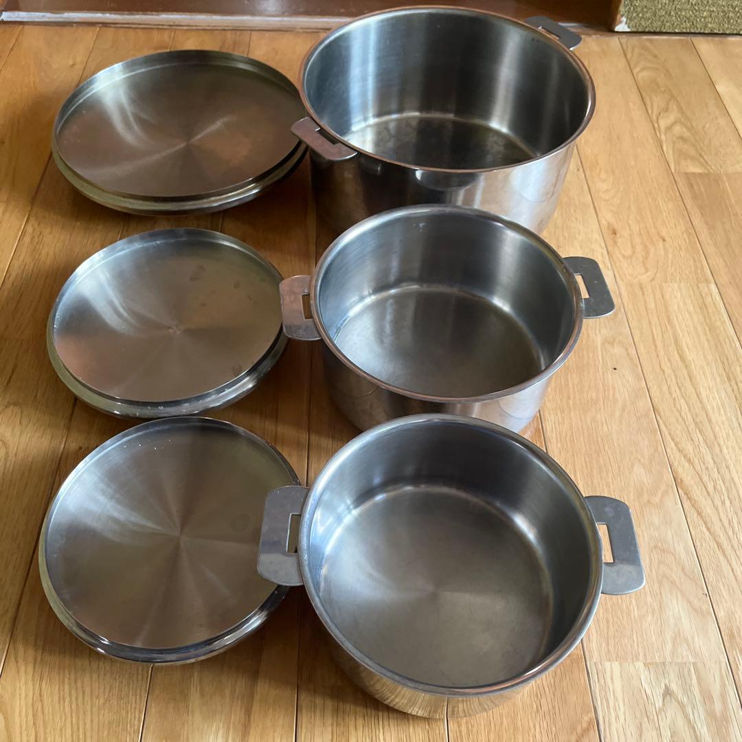 F*5様 クリステル　ステンレス製 両手鍋 3点セット