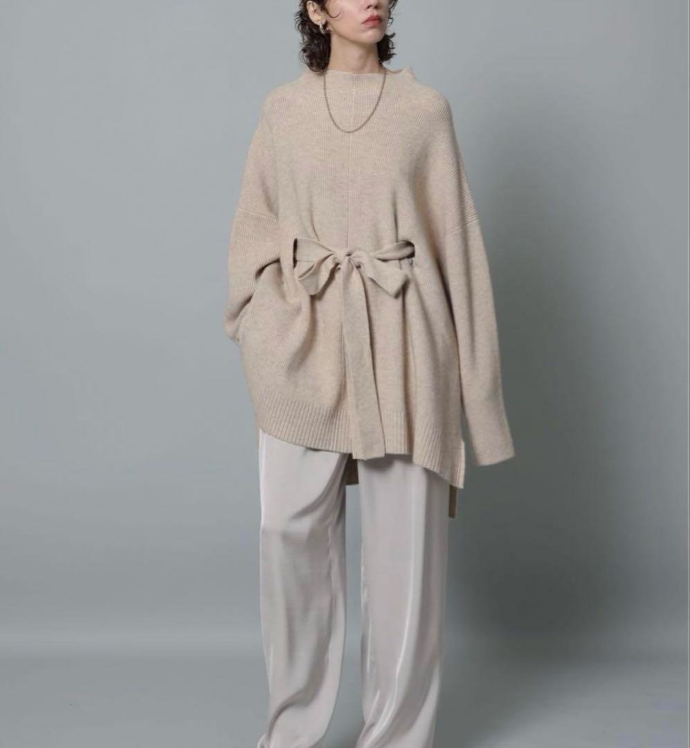 【美品】週末限定値下げ！CADUNE カデュネ　畔チュニックニット ベージュ