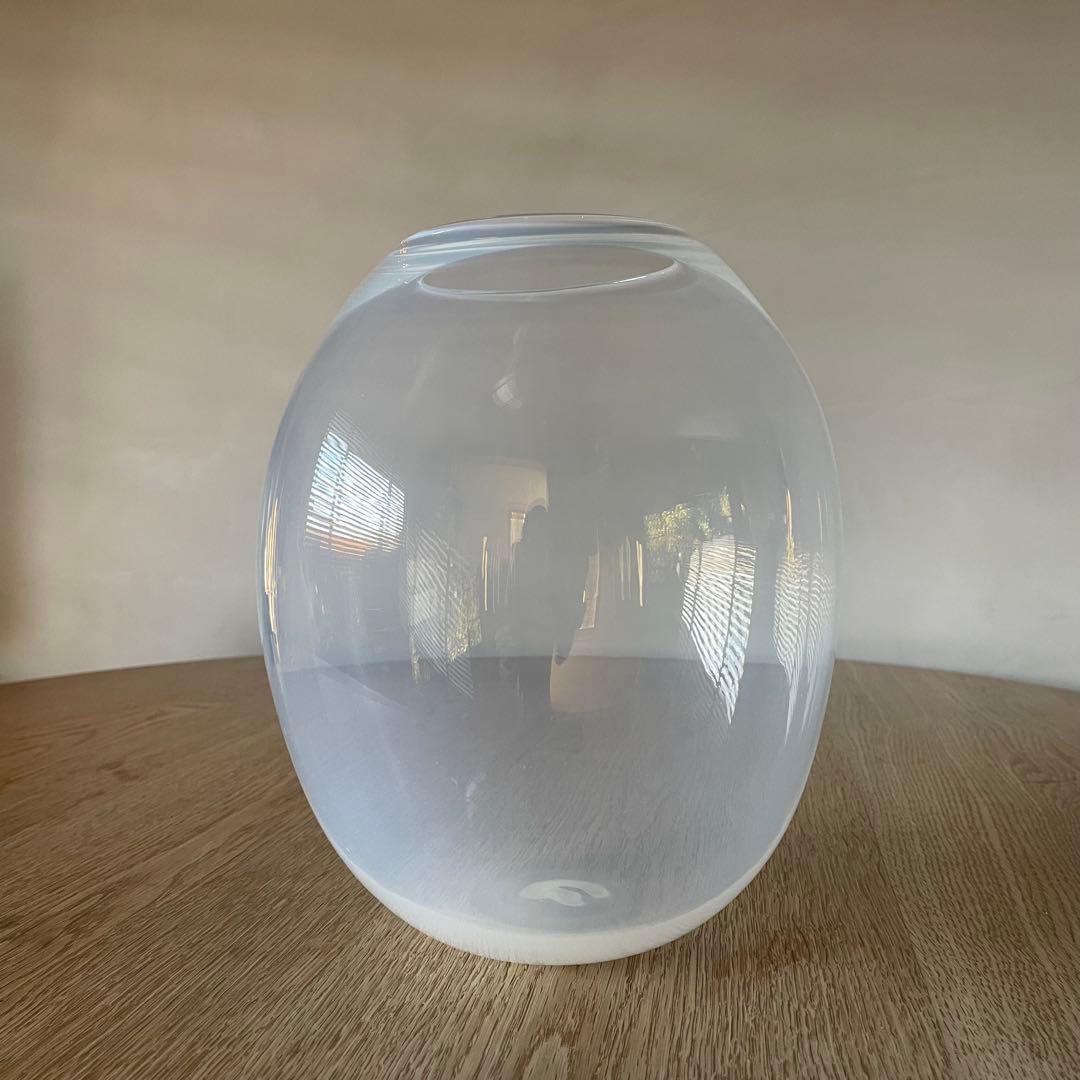 西山芳浩　ガラス花器　白日