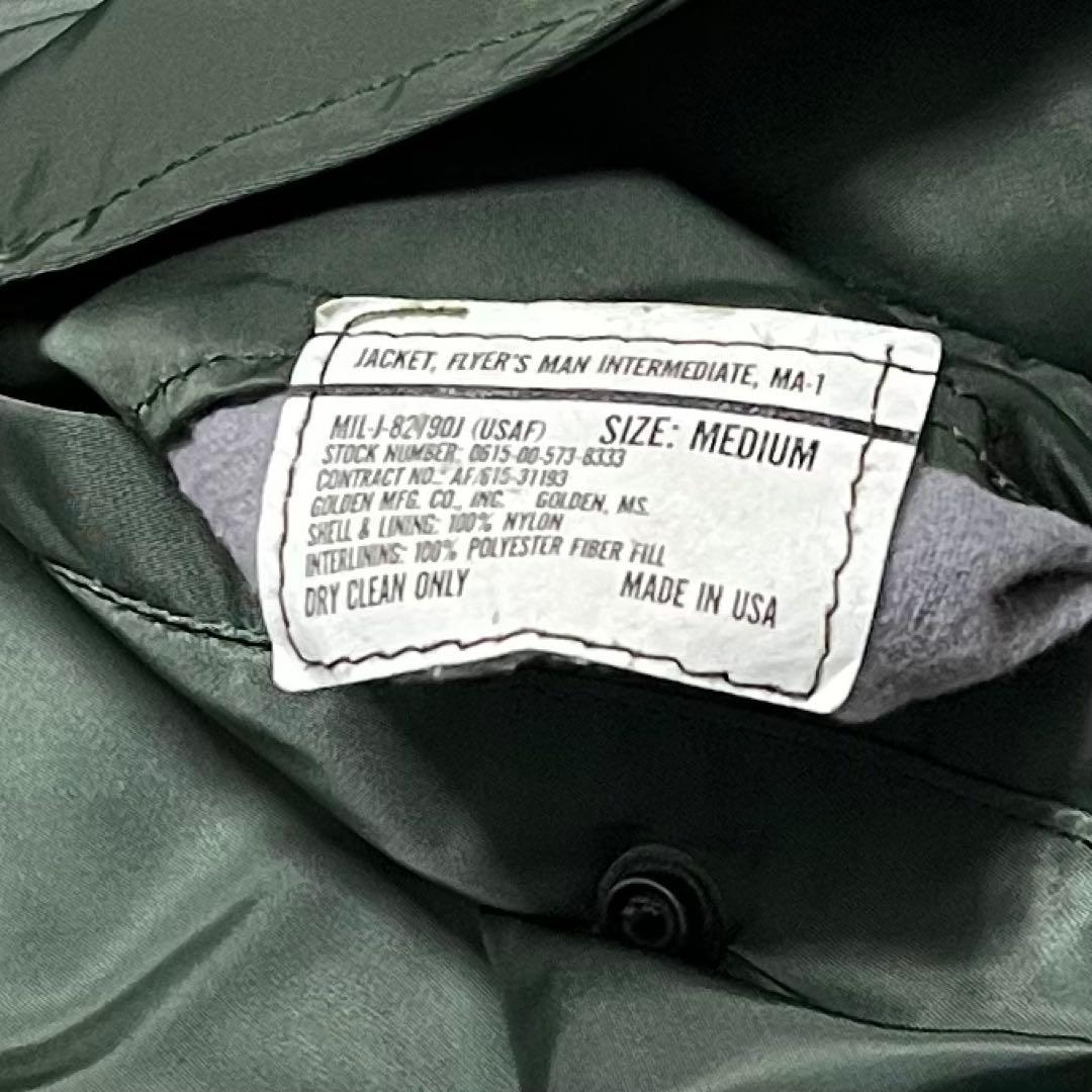 美品　アルファ　ma-1 ビンテージ　USA製　オリーブグリーン　短丈