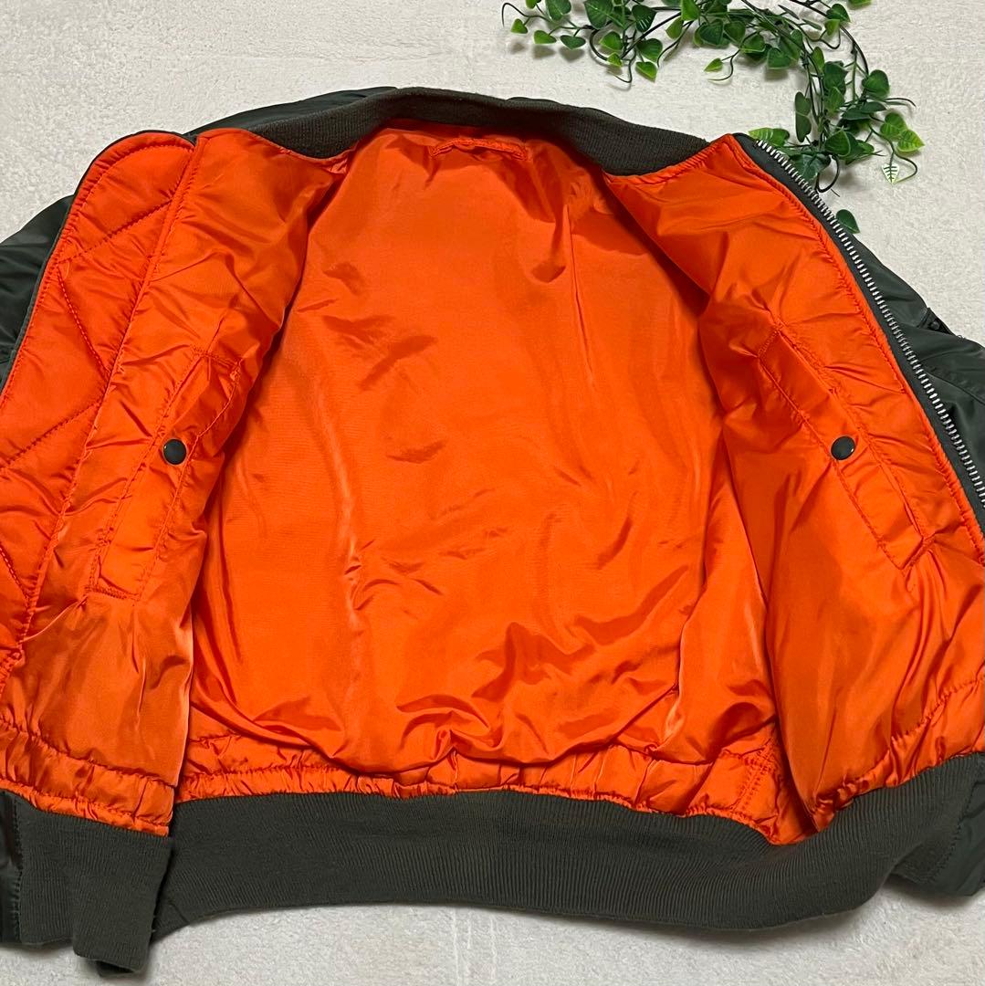 美品　アルファ　ma-1 ビンテージ　USA製　オリーブグリーン　短丈