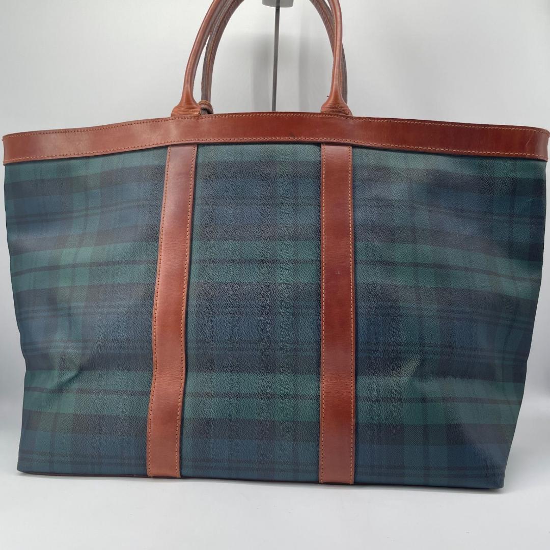 15446✨希少✨ポロラルフローレン 大容量 トートバッグ ブラックチェック