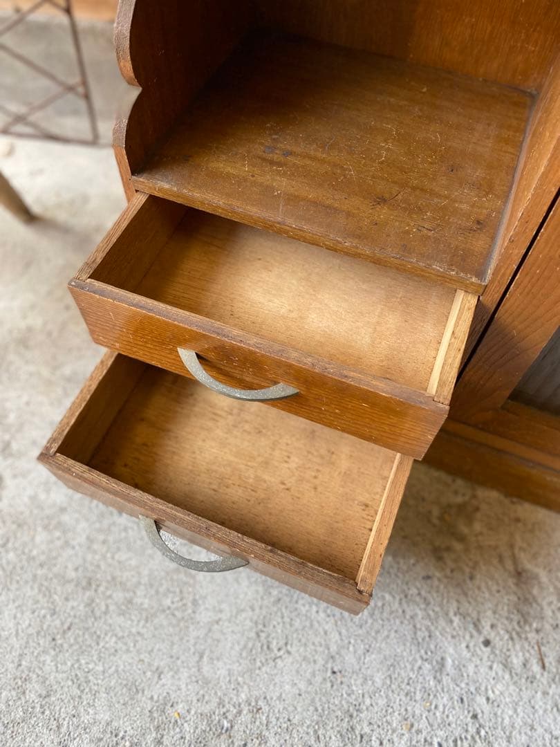 ビンテージ モールガラスのキャビネット ※送料込みに変更します