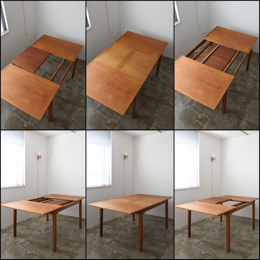 北欧ヴィンテージ デンマーク エクステンション ダイニングテーブル ドローリーフ