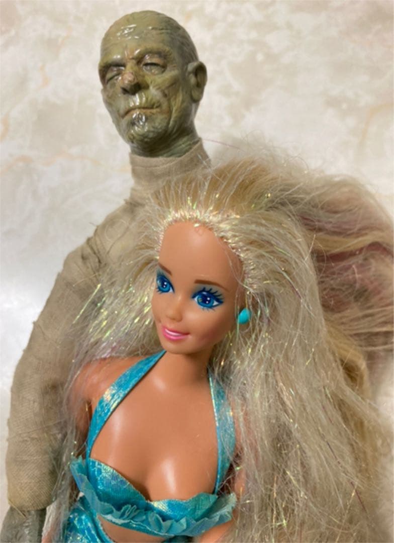 マーメイドバービーとミイラ男[ カスタム品 ]をコラボしました。レア
