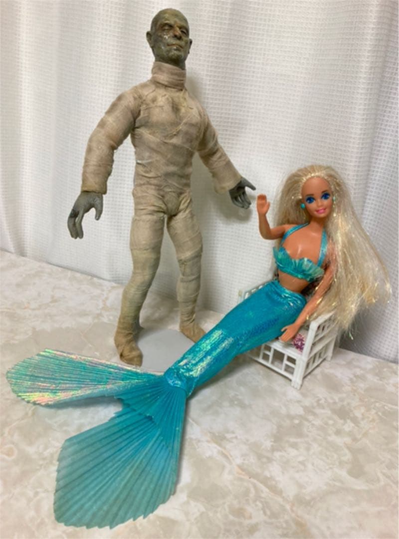マーメイドバービーとミイラ男[ カスタム品 ]をコラボしました。レア