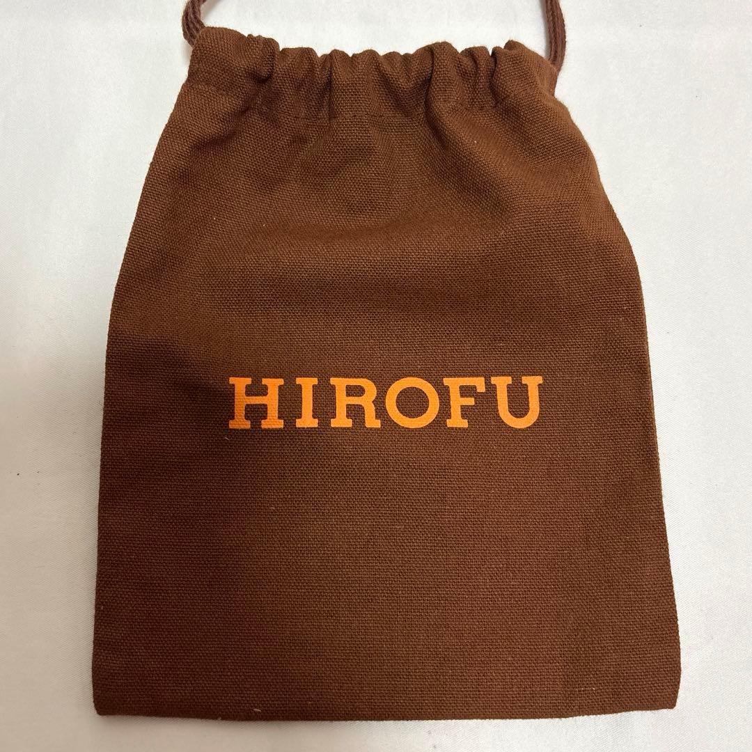 未使用級 ヒロフ 折り財布 H ロゴ型押し シボ革 レザー コンパクト イエロ