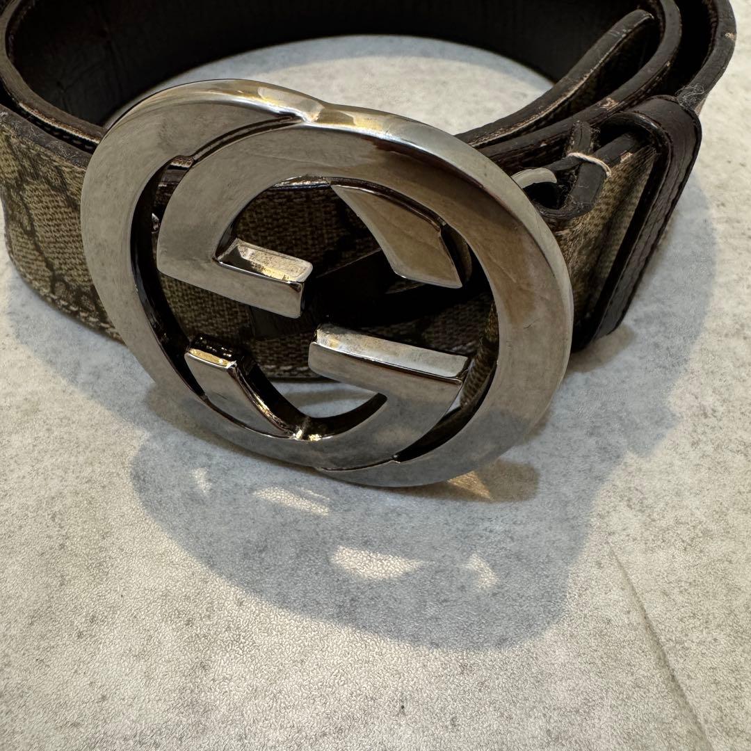ミミーGucci GGキャンバス ベルト ブラウン