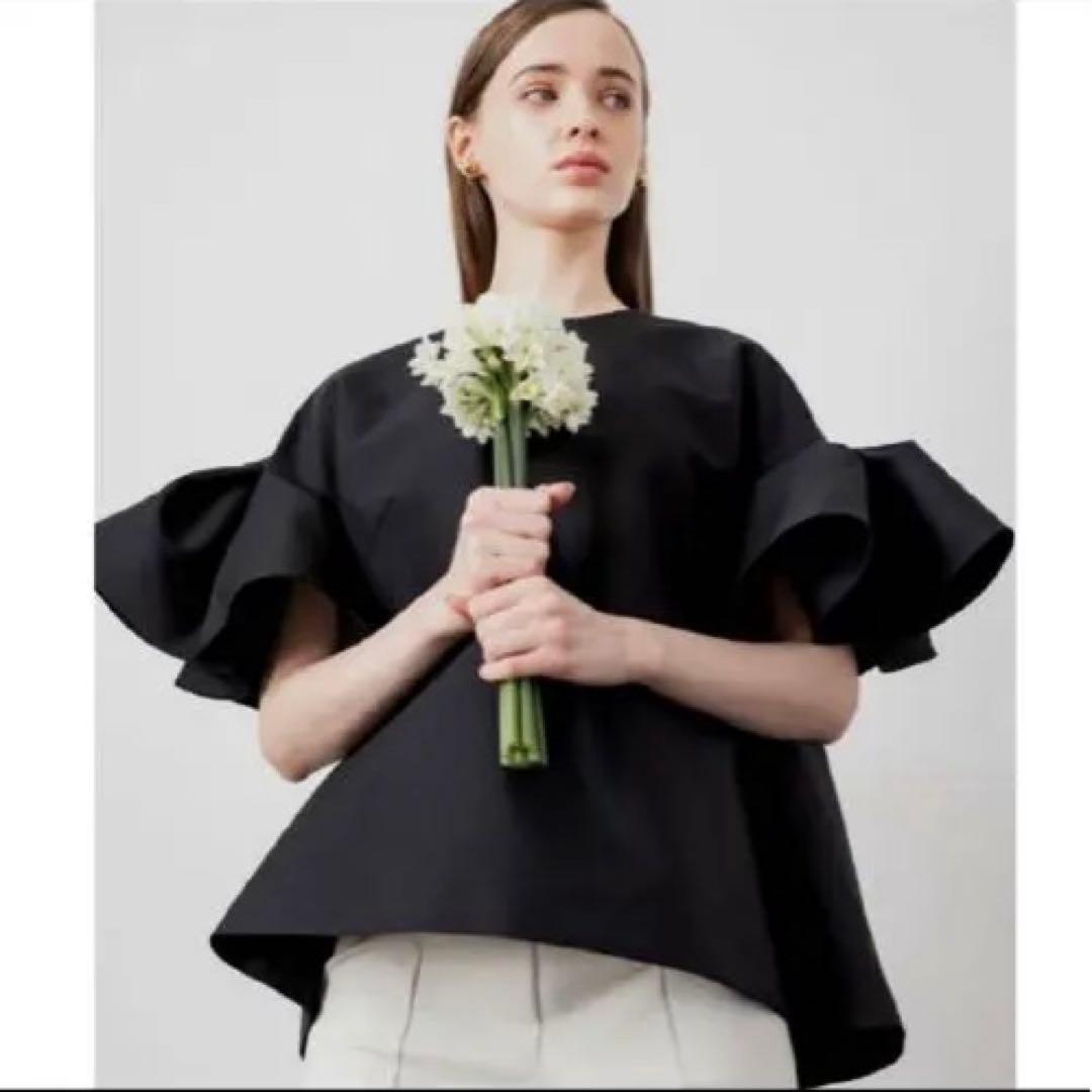 heveフィンスリーブブラウス　ブラック