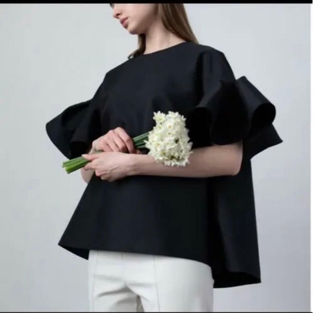 heveフィンスリーブブラウス　ブラック