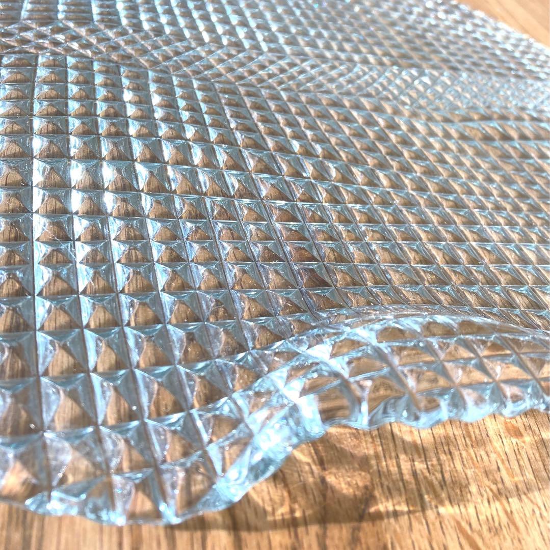 【新品未使用】ボヘミアクリスタル ガラス 340mm 大型 プレート皿 チェコ製