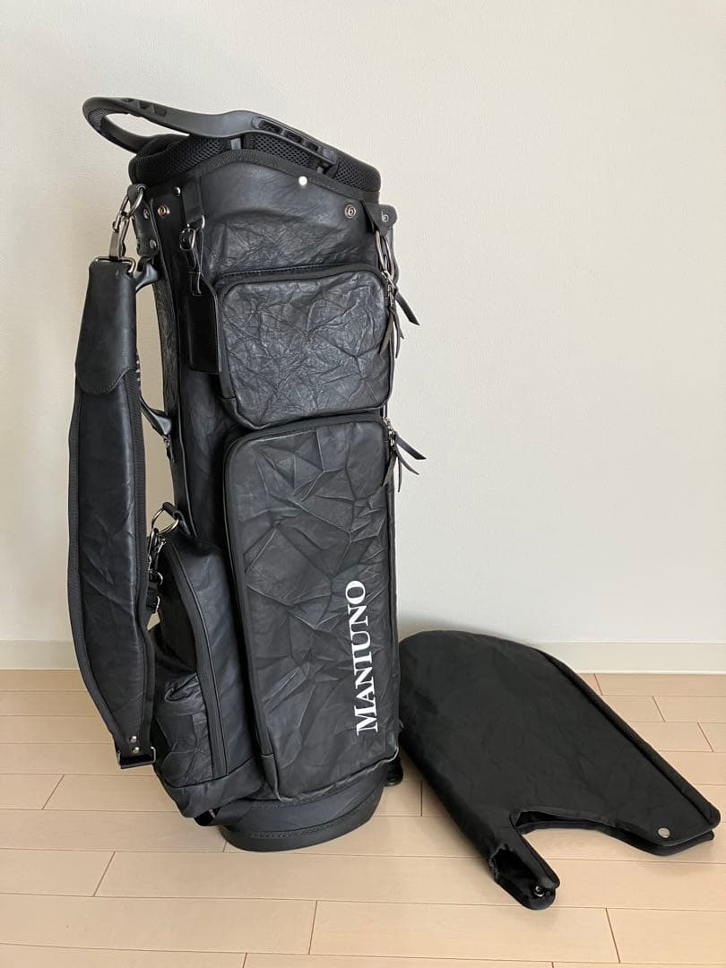 ★希少★☆MANIUNO マニウノ☆ 軽量レザー スタンド式キャディバッグ