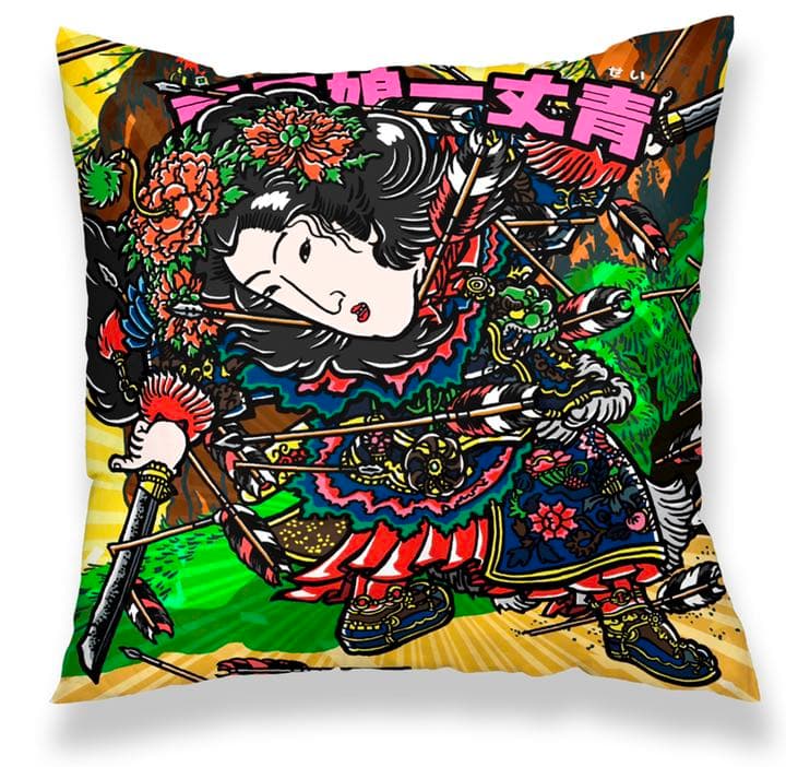 浮世絵　クッションカバー　扈三娘一丈青