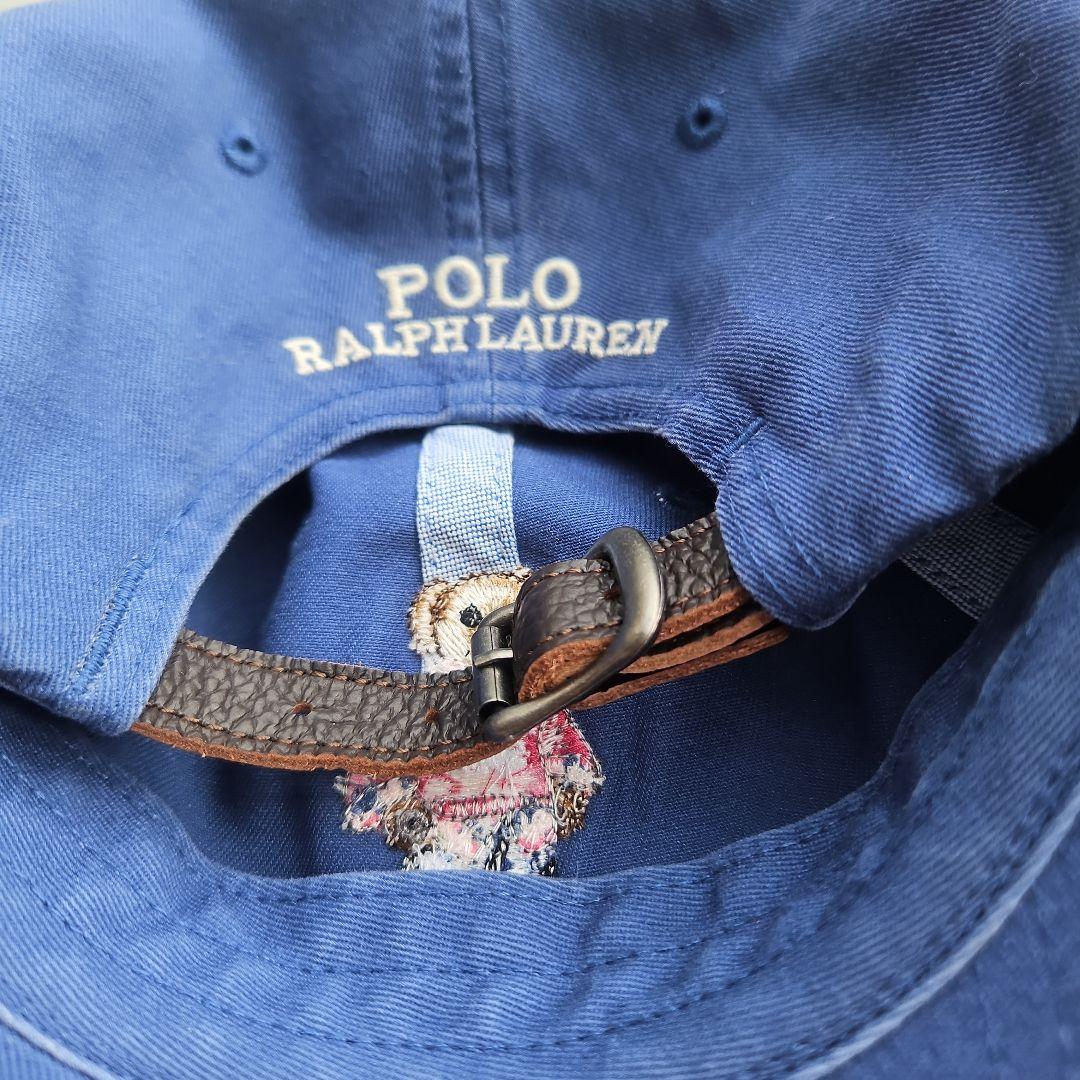 美品⭐ポロラルフローレン ポロベア刺繍 ベースボールキャップ 水色