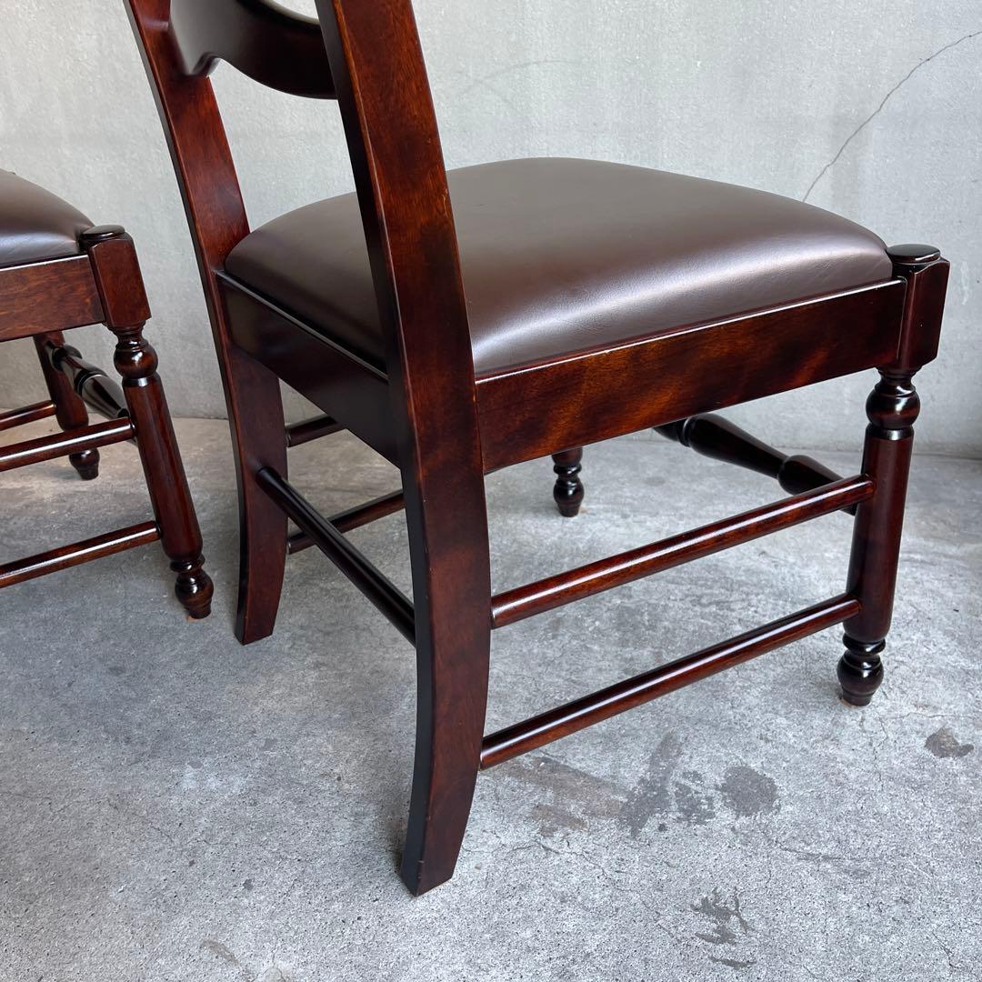 美品　北海道民芸家具　ダイニングチェア　2脚セット　王宮系