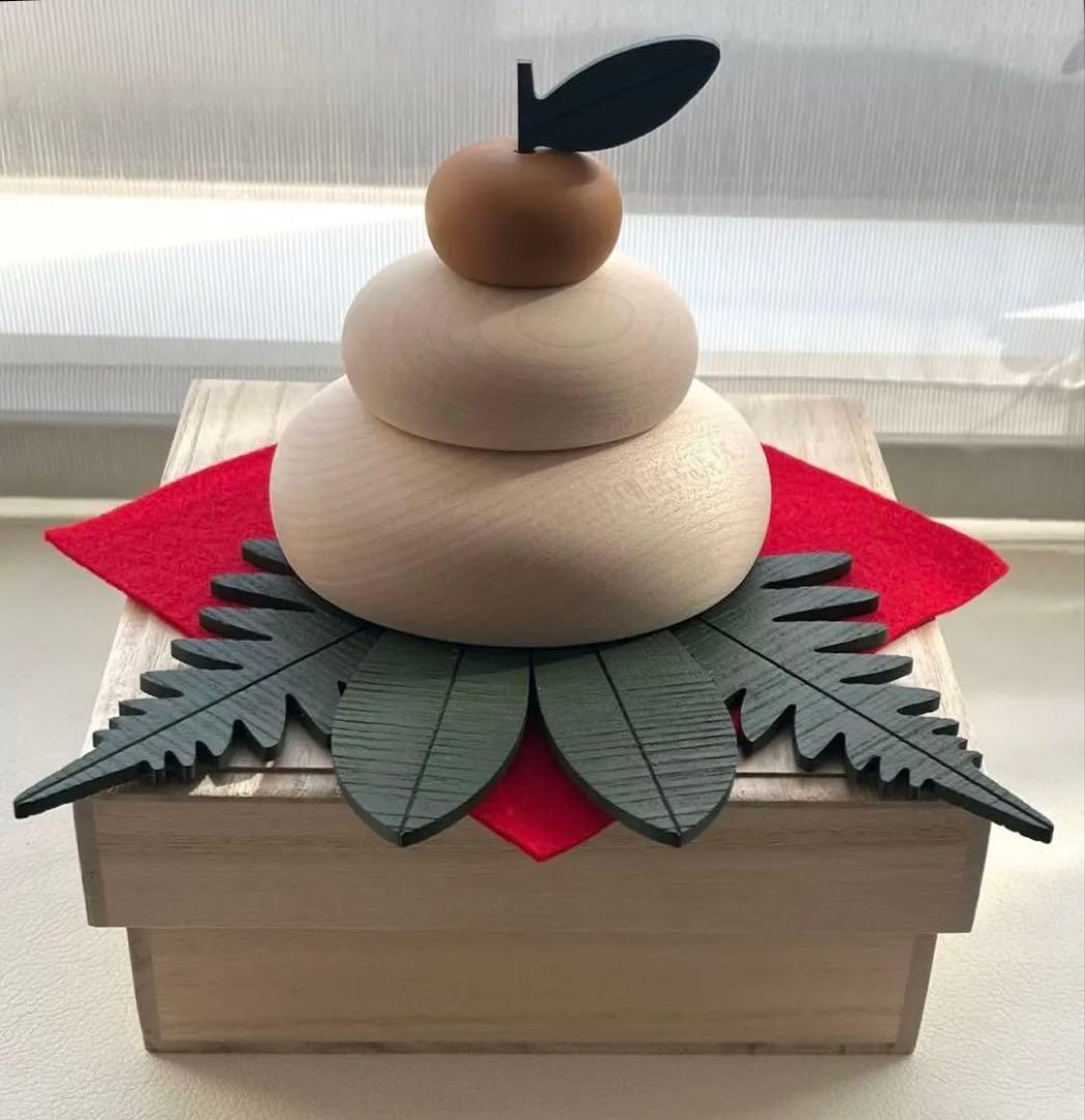 正月 鏡餅 木製 きのいい鏡餅 桐箱付き　日本製