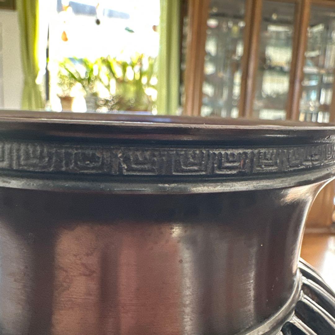 【アンティーク　骨董品】真鍮製　銅製　花瓶　花器　茶道具　銅鉄器　フラワーベース