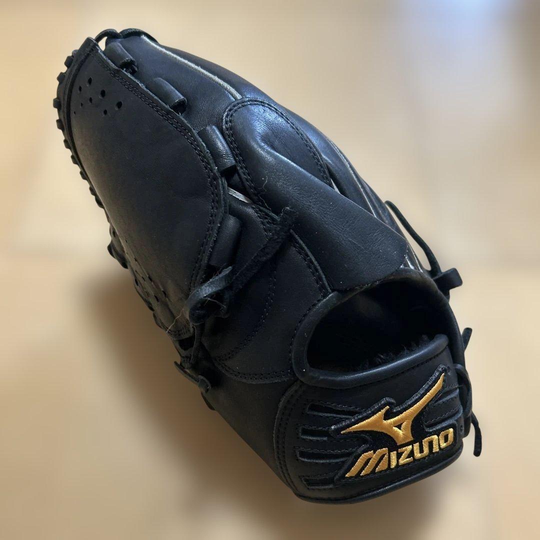 Mizuno 黒 軟式グローブ レザー製　左用