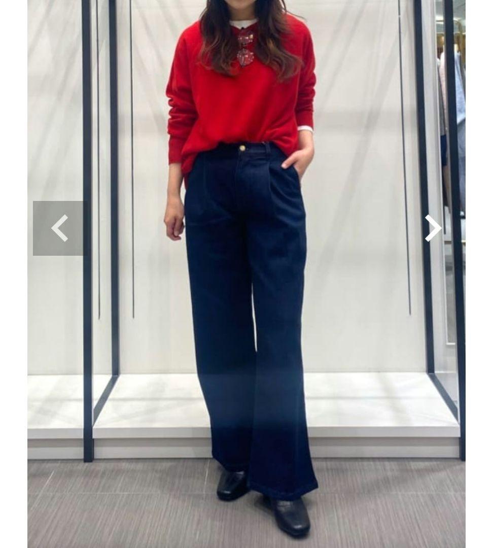 Gready Brilliant　ストレッチタックワイドデニムパンツ