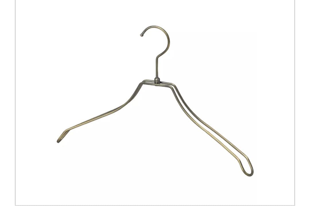 (ほぼ新品未使用)湾曲スチール製ハンガー アンティークゴールド　50本セット